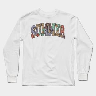 Retro Floral Summer For Women Men Kids Summer Vacation Long Sleeve T-Shirt